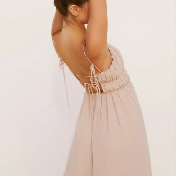 Reformation Pique Midi Dress Sz2 Paloma Blush Pink Nude Balletcore Spring - Picture 4 of 7